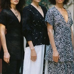 DYVNA RARE NWT Black and White Eyelet Cotton Midi Dress